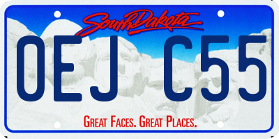 SD license plate 0EJC55