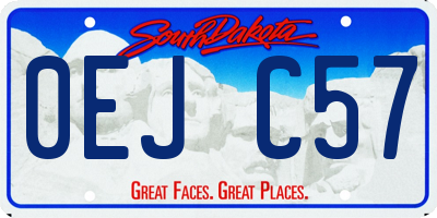 SD license plate 0EJC57