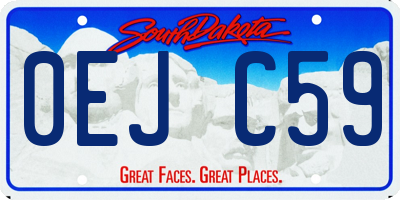 SD license plate 0EJC59