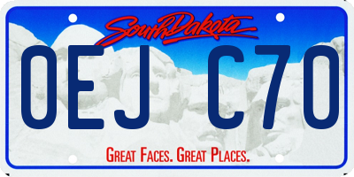 SD license plate 0EJC70