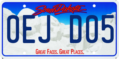 SD license plate 0EJD05