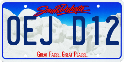 SD license plate 0EJD12