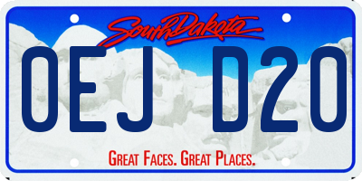 SD license plate 0EJD20
