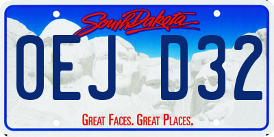 SD license plate 0EJD32