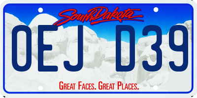 SD license plate 0EJD39