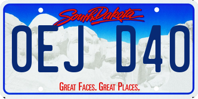 SD license plate 0EJD40