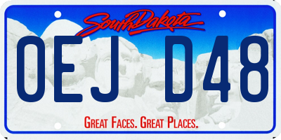 SD license plate 0EJD48
