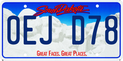 SD license plate 0EJD78