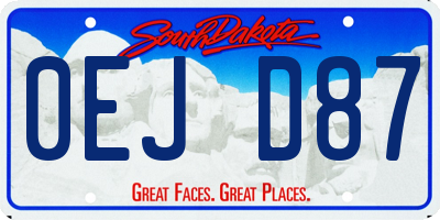 SD license plate 0EJD87