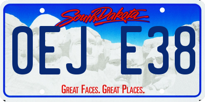 SD license plate 0EJE38