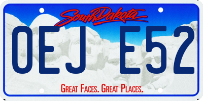 SD license plate 0EJE52