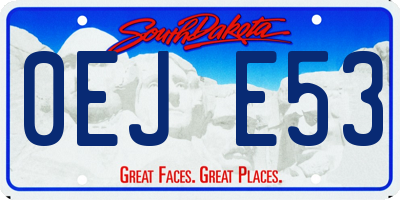 SD license plate 0EJE53
