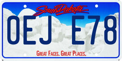 SD license plate 0EJE78