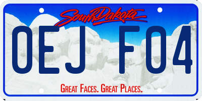 SD license plate 0EJF04
