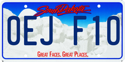 SD license plate 0EJF10