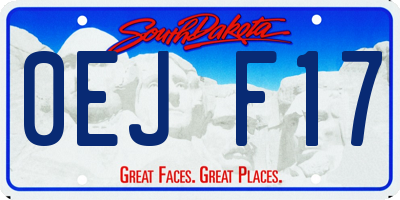 SD license plate 0EJF17