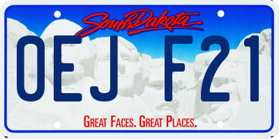 SD license plate 0EJF21