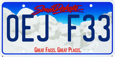 SD license plate 0EJF33