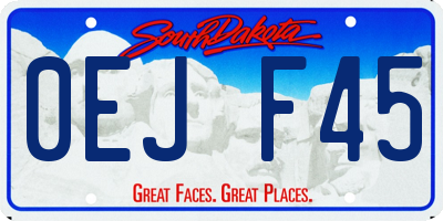 SD license plate 0EJF45