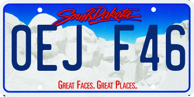 SD license plate 0EJF46