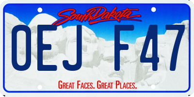 SD license plate 0EJF47