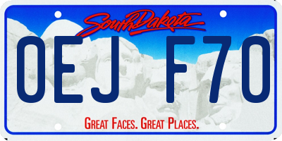 SD license plate 0EJF70