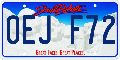 SD license plate 0EJF72