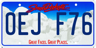 SD license plate 0EJF76