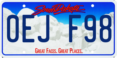 SD license plate 0EJF98