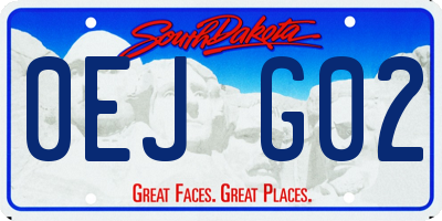 SD license plate 0EJG02