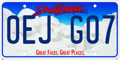 SD license plate 0EJG07