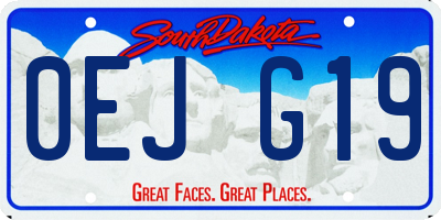 SD license plate 0EJG19