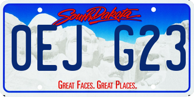 SD license plate 0EJG23