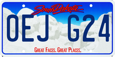 SD license plate 0EJG24