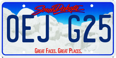 SD license plate 0EJG25