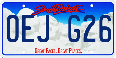 SD license plate 0EJG26
