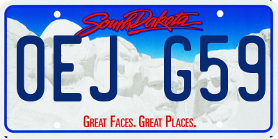 SD license plate 0EJG59