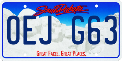 SD license plate 0EJG63