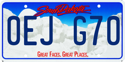 SD license plate 0EJG70