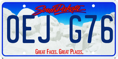 SD license plate 0EJG76