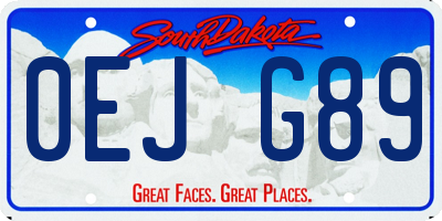 SD license plate 0EJG89