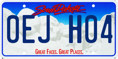 SD license plate 0EJH04