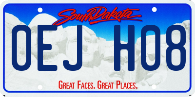 SD license plate 0EJH08