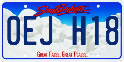 SD license plate 0EJH18