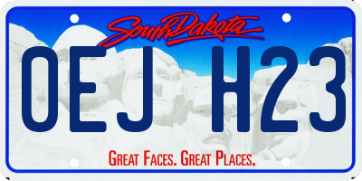 SD license plate 0EJH23