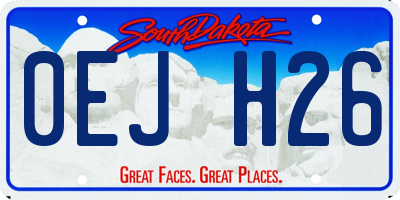 SD license plate 0EJH26