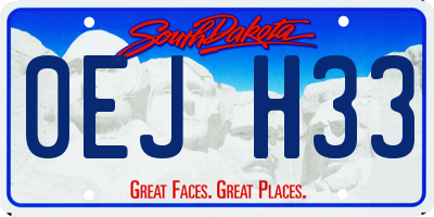 SD license plate 0EJH33