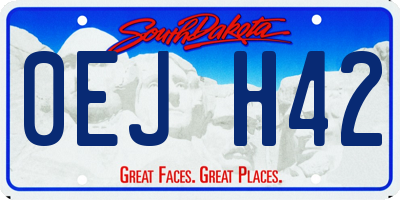SD license plate 0EJH42