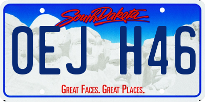 SD license plate 0EJH46