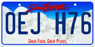 SD license plate 0EJH76